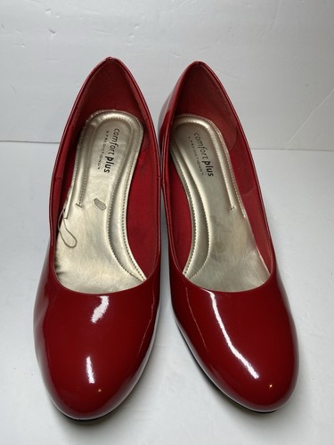Comfort Plus by Predictions Patent Leather Red High Heel Shoes Women Size 12 - Picture 5 of 6