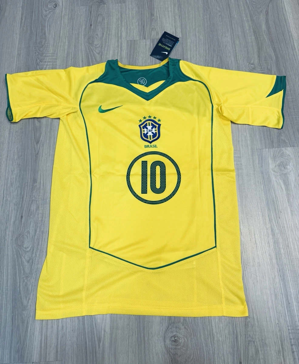 Maillot Brésil Vintage Nike N°10 - Bleu - Taille M - Manches Courtes