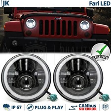 FARI Full LED Per JEEP WRANGLER JK Angel Eyes DRL Luce Bianca 6500K