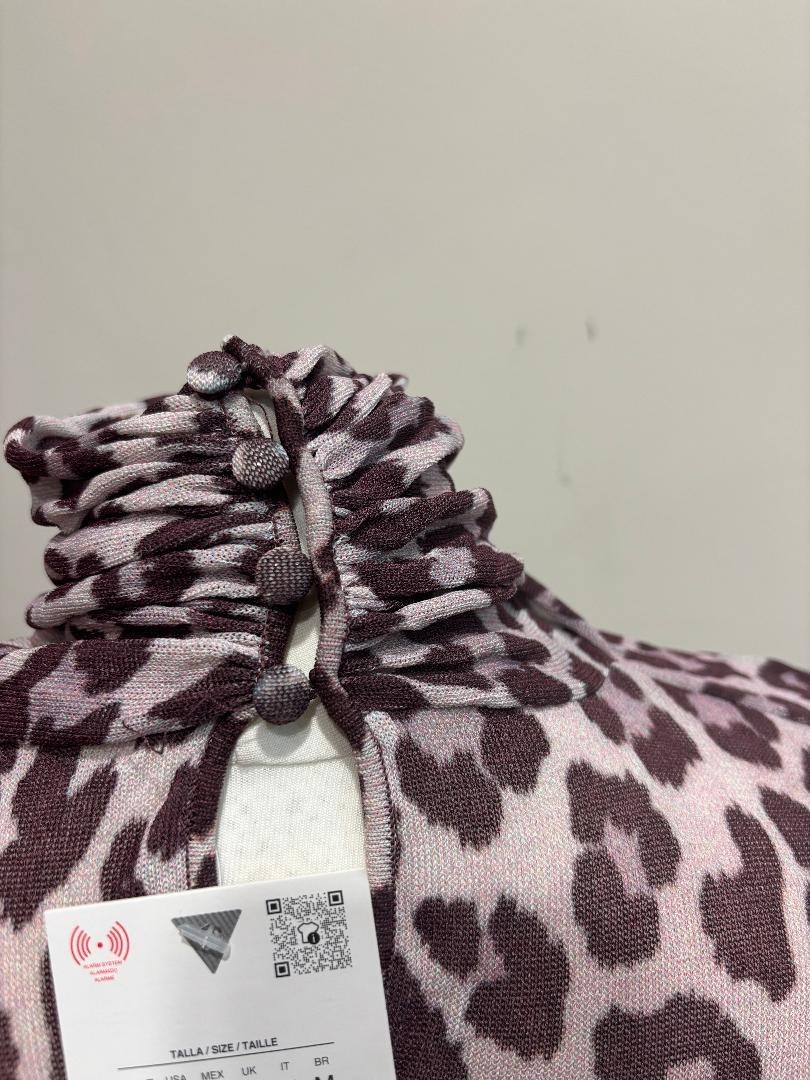 Zara Women's Long Sleeve Leopard Print Top/Blouse M SOLD OUT image 5