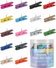 80PCS Wooden Push Pin Clips Colorful Decorative Thumbtacks Bulletin Cork Board
