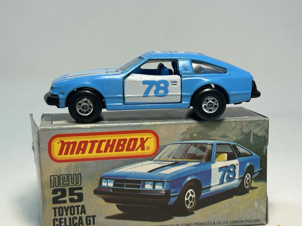 Matchbox 25 Toyota Celica GT Azul #78 Lesney Inglaterra Superrápido con Caja Foto 2 de 4