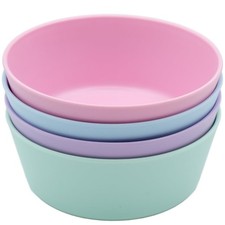 Bamboo Kids Bowls, Set of Four 10 oz Kid-Sized Bamboo Bowls, Dishwasher Safe ...