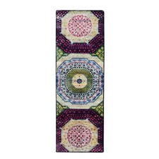 2'8"x8'1" Red Hand Knotted Mamluk Design Silk & Wool Runner Oriental Rug R75556