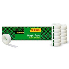 Scotch Magic Tape, Invisible, Home Office Supplies and 12 Rolls, Transparent