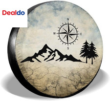 Nature Mountain Compass Spare Tire Cover Wheel Protectors Weatherproof Universal