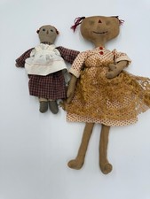 Vintage Primitive Raggedy Ann Doll Lot 2 Simply Primitives 1993 Folk Art