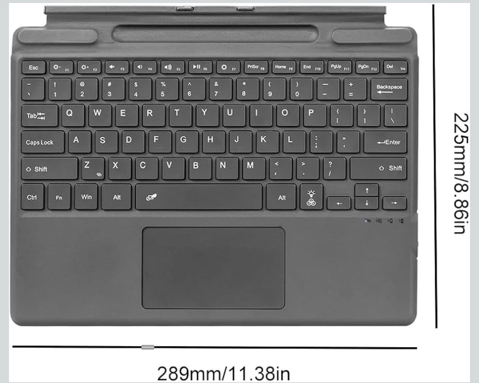 Wireless Slim Keyboard Touchpad Ultra Thin for Microsoft Surface Pro 8/9/X/10/11 - Image 4 of 4