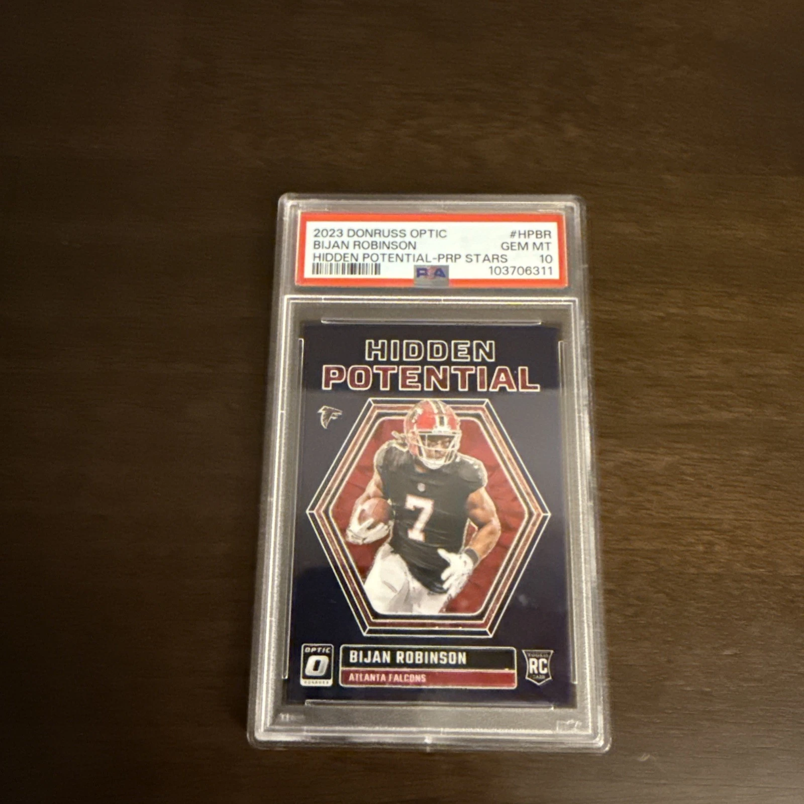 Bijan Robinson Panini Donruss Optic Hidden Potential #HPBR Purple Stars