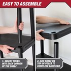 Hyper Tough 4-Shelf Plastic Storage Shelf, Black, 22" W x 14" D x 47" H
