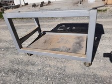 Schwei&szlig;tisch / Arbeitstisch mit Rollen, grau, gebraucht B90/l140/H95cm