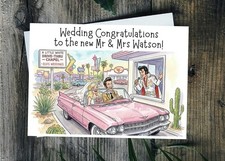 Las Vegas Wedding Card Personalised Large A5 Size & Inside Option