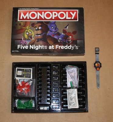 Five Nights at Freddy's Monopoly Game. Сomplete Set with Bonus FNAF Pizza Watch!