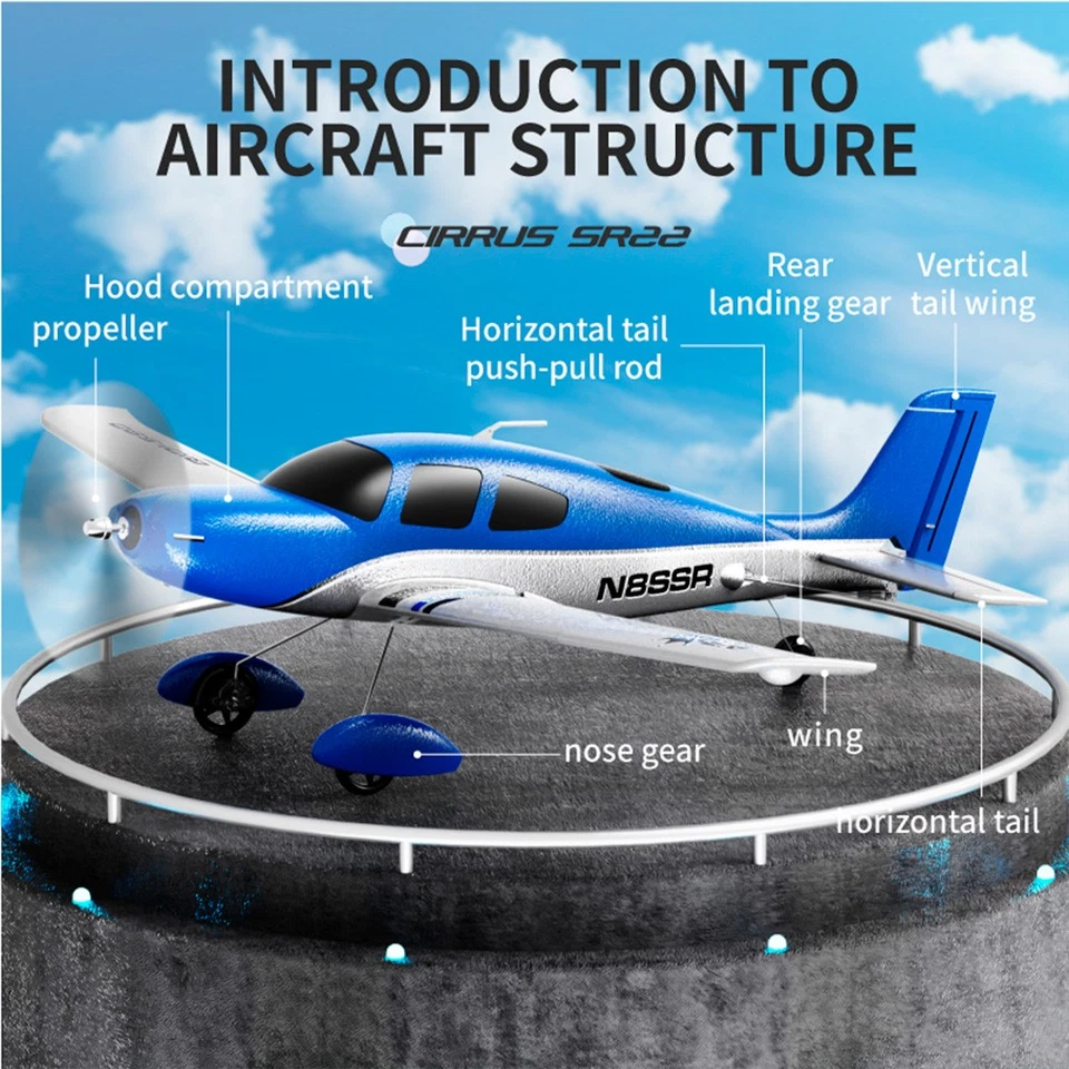 Aviones deslizantes 580 (SR22) 4 CANALES sin escobillas equilibrio automático EPP ala fija Foto 4 de 4