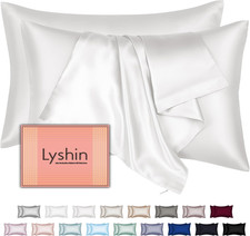 Mulberry Silk Pillow Cases 2 Pack Standard Size 20x26 Inches with Hidden Zipper,