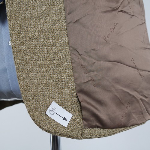 PIERRE CARDIN Blazer 48S UK Size Mens Knitted Check Beige Wool Sport Coat Jacket - Picture 14 of 16