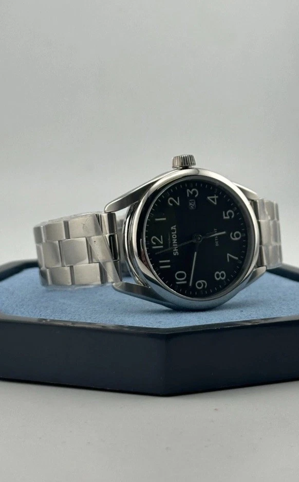 Shinola 20275530-sdt-015858481 The Derby 38 mm esfera verde nuevo en caja Foto 2 de 4