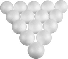 15pcs 2.75" White Foam Balls for DIY Crafts, Christmas Ornaments, Easter
