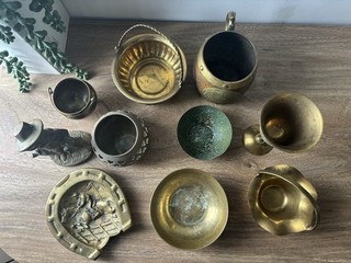 Vintage Brass Metalware Job Lot X10 Various Items