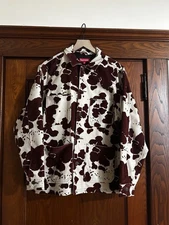 Supreme Cow Print Velvet Chore Coat Size Medium New