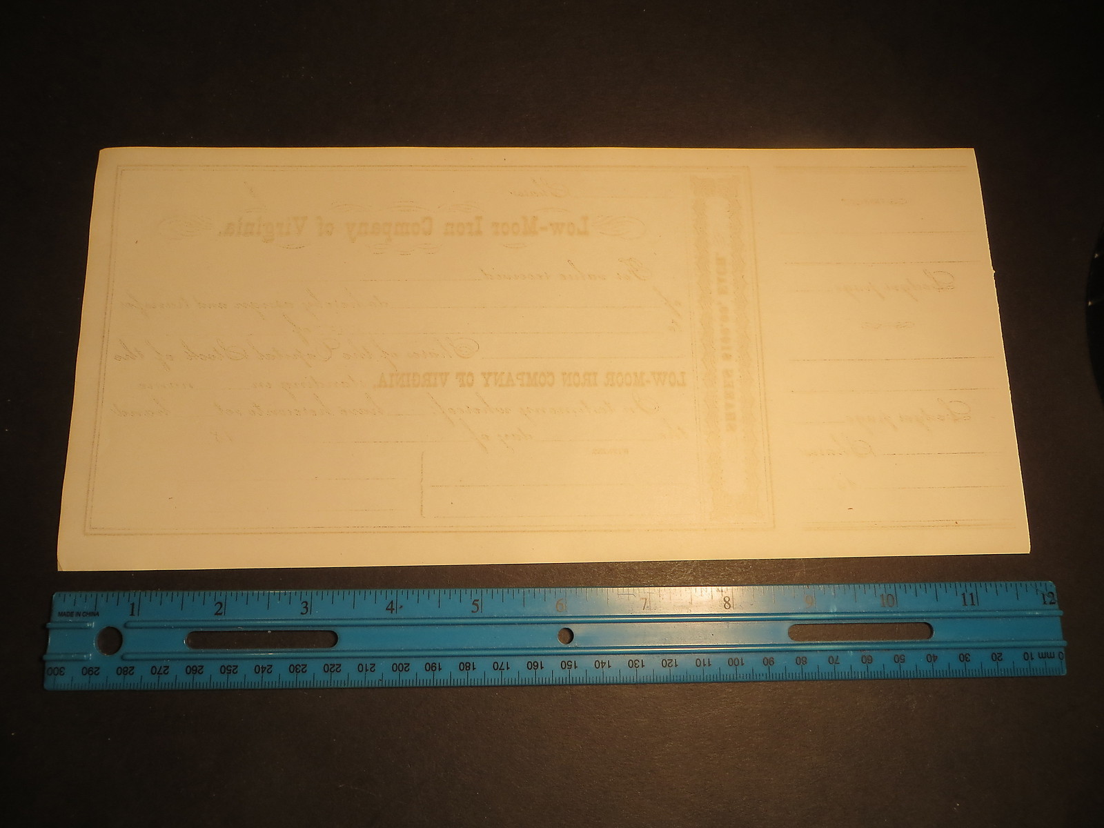 Low Moor Iron Company of Virginia 1800s Stock Certif Crisp and Unissued w/stub eBay