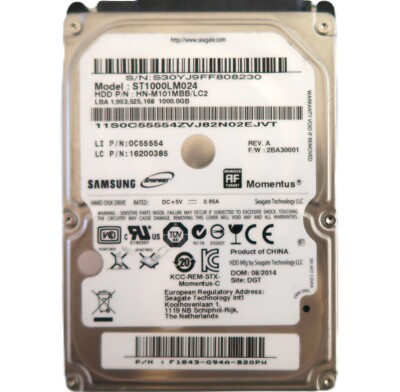 Seagate ST1000LM024 HN-M101MBB/LC2 2BA30001 REVA F1843-G94A 2.5'' 1TB 08/2014