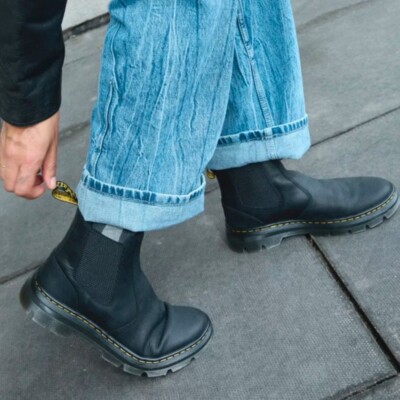 DR MARTENS Embury Unisex Chelsea Mens 8 Women 9 Black Leather Ankle Boots Grunge Mens Dr Martens Embury Chelsea Boots In Black | Soletrader main image 4