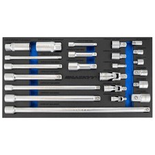 HASKYY 23tlg Steckschlüssel Verlängerung Adapter Kardangelenk Set 1/4" 1/2" 3/8"