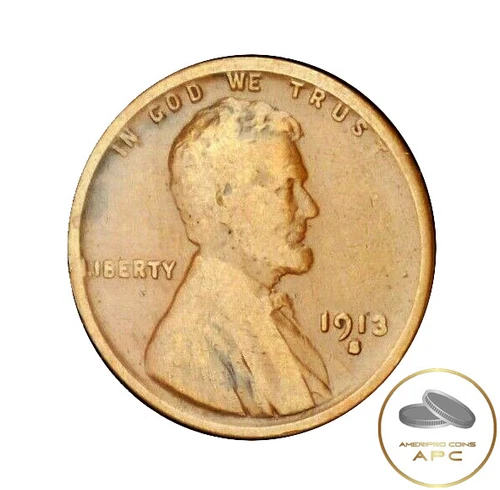 1913-S Lincoln Wheat Cent~F~Fine~Semi-Key Date~Combined Shipping~!