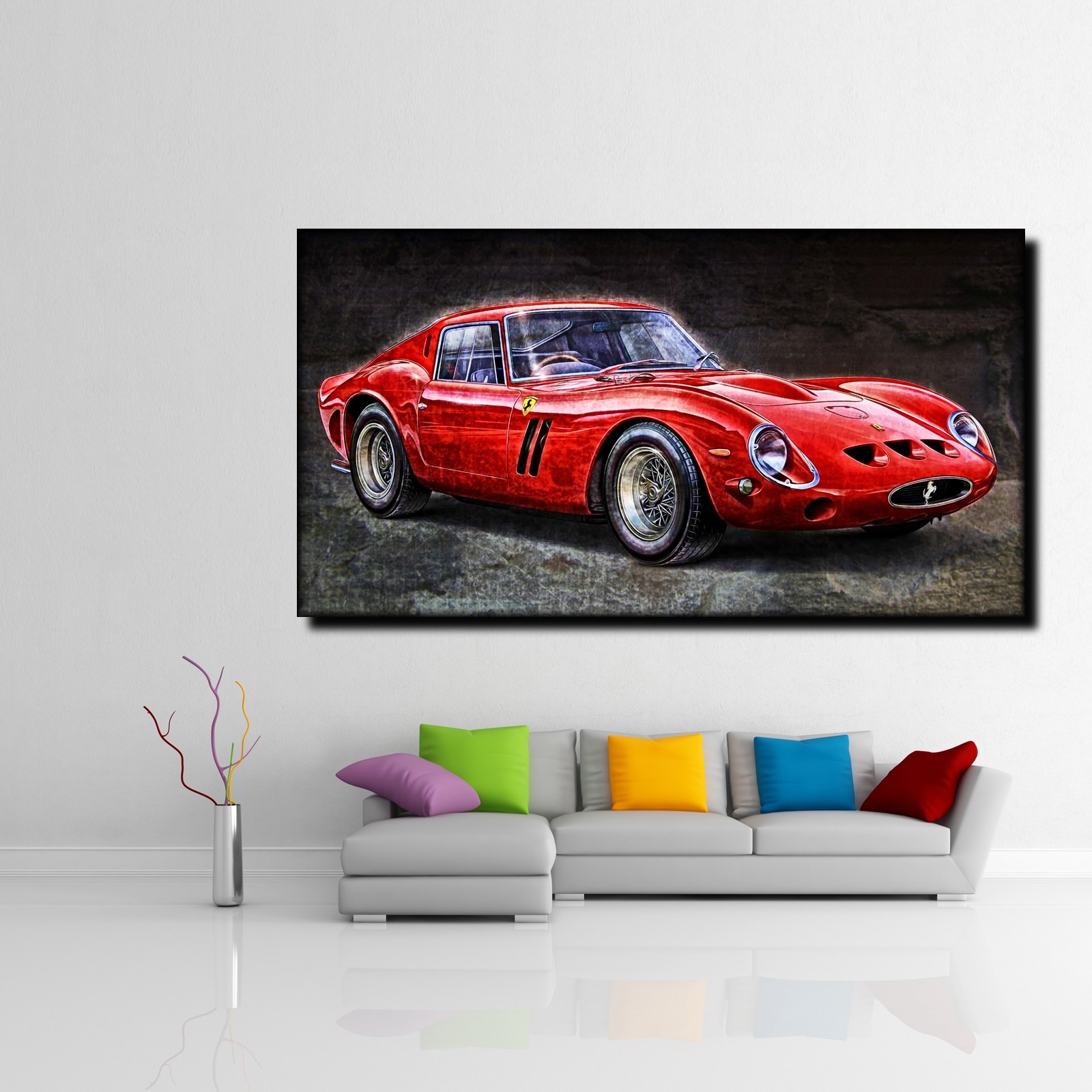 LEINWAND BILD ER XXL POP ART FERRARI GTO 250 OLDTIMER ABSTRAKT POSTER ...