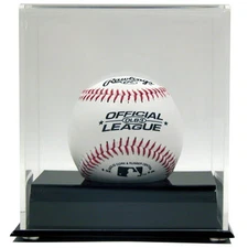 NEW DELUXE ACRYLIC SINGLE BASEBALL DISPLAY CASE HOLDER