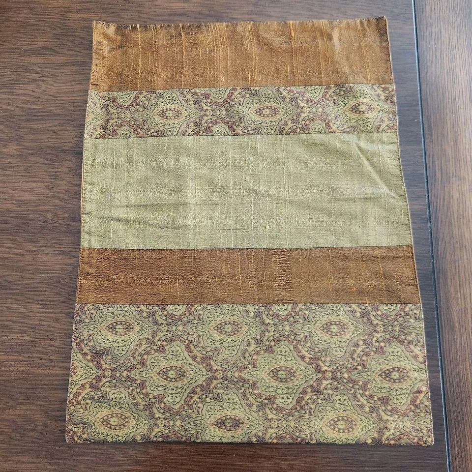Crate & Barrel Alexandra Bronze Silk Placemats Set Of 10 Home Dining  - Image 2 of 4