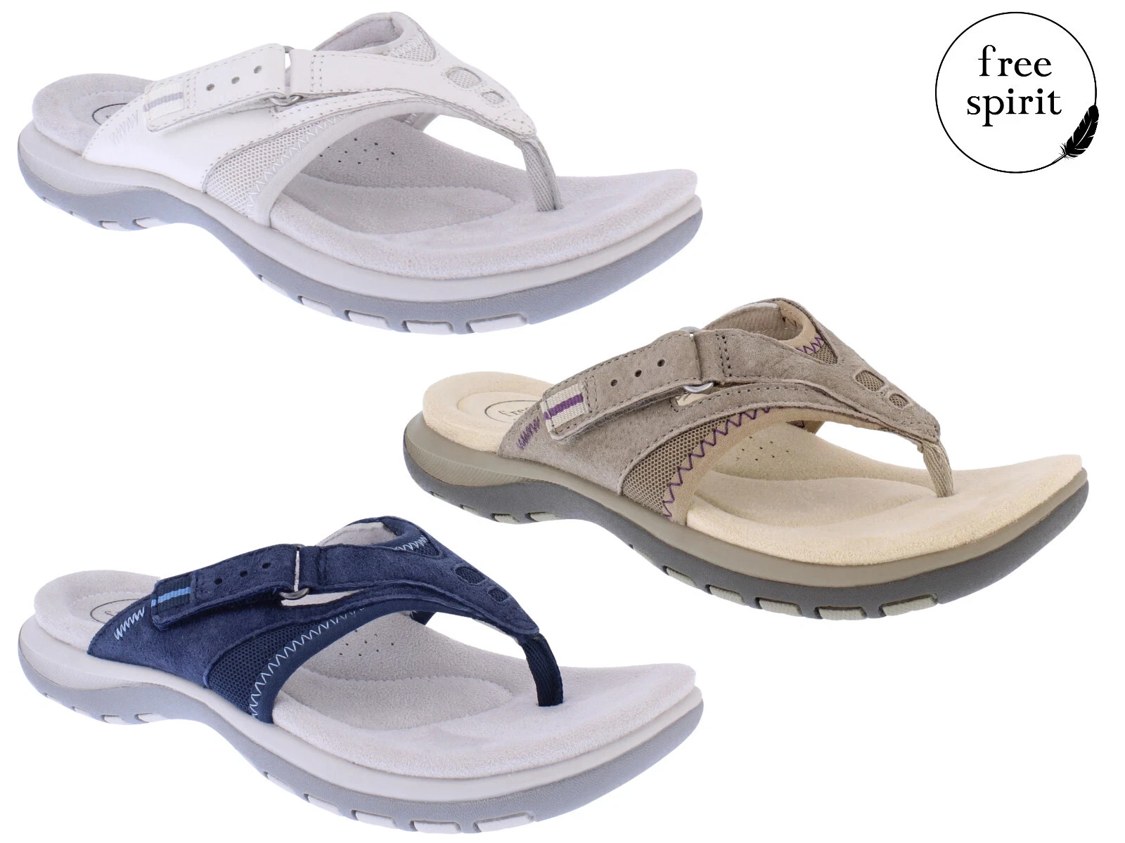 Ladies Sandals Free Spirit Earth Comfort Summer Genuine Leather Toe Post Shoes
Opens in a new window