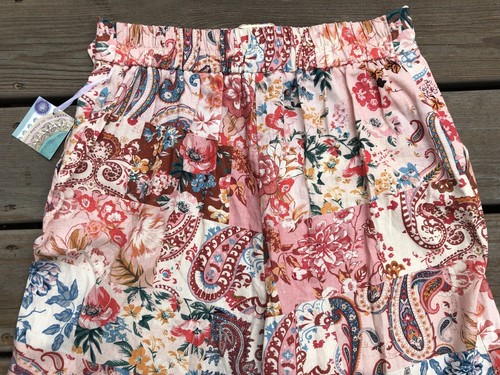 Sigrid Olsen Neu mit Etikett Damen-Leinenmischung breitbeinige Hose elastische Taille Paisley Gr. 10 - Bild 7 von 19