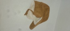 Baby Gap Trappers Hat For Infants Brown Suede w Fleece Linning