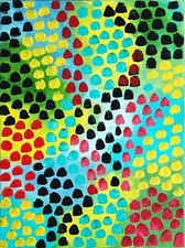 A.Z. Davis 12" x 9" Painting Abstract Modern Pop Folk Still Life Fantasy Art