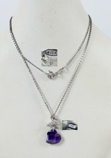 Kette aus 925 Silber mit Anhänger aus 925 Silber mit Amethyst, Herz (da6350)
