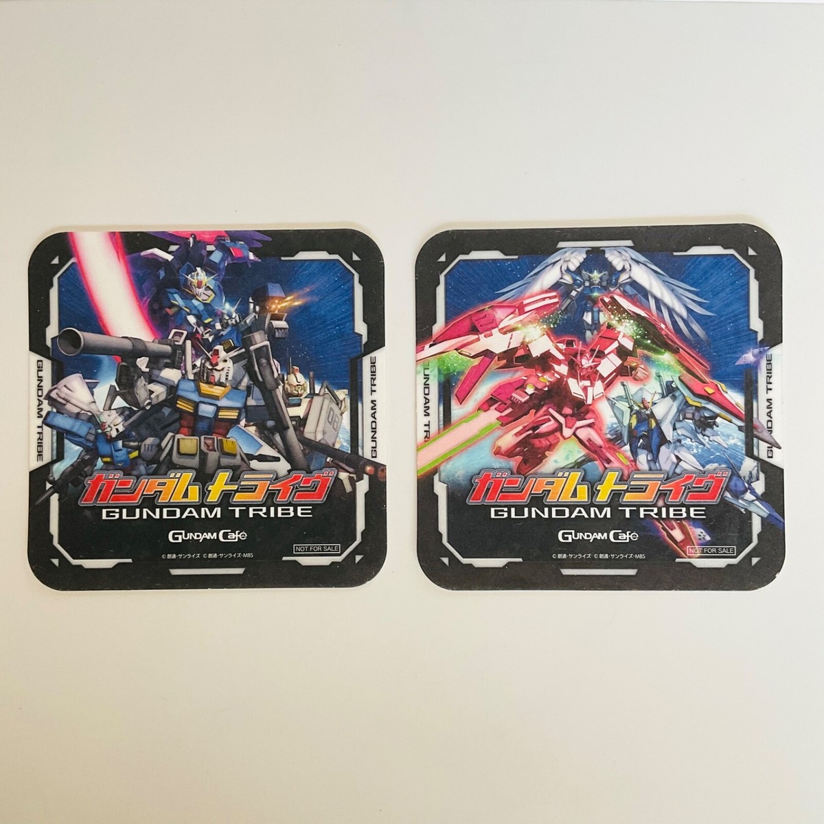 GUNDAM Cafe グッズ　色々 Gundam Tribe - Gundam Café Set of 2 Paper Coasters Rare Anime