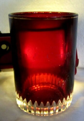 LOT OF 2 LOVELY RUBY RED FLASH SOUVENIR GLASS & VASE-EAPG - Picture 7 of 12