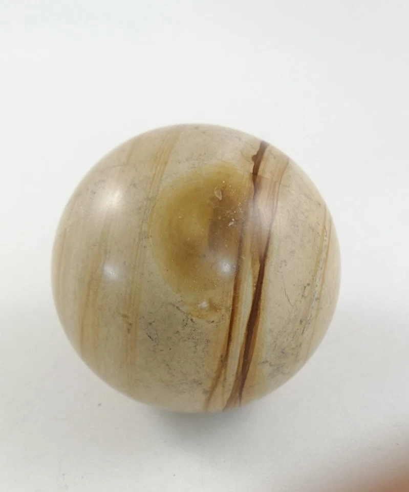 Elegante bola de mármol beige y marrón increíble acento decorativo Foto 2 de 4