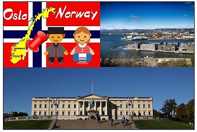 NORWAY MAP PEOPLE SOUVENIR NOVELTY FRIDGE MAGNET OSLO GIFTS FLAG SIGHTS
