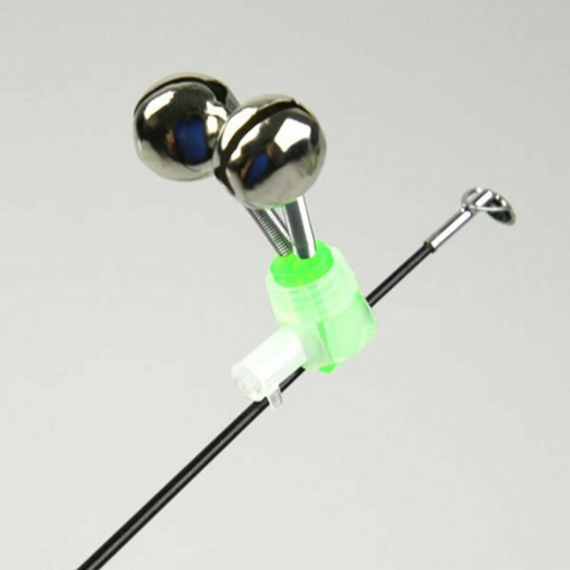 2 Pcs Stainless Steel Fishing Alarm Bells - Imitation Gold Square Bells With Spring Clip For Fishing Rods