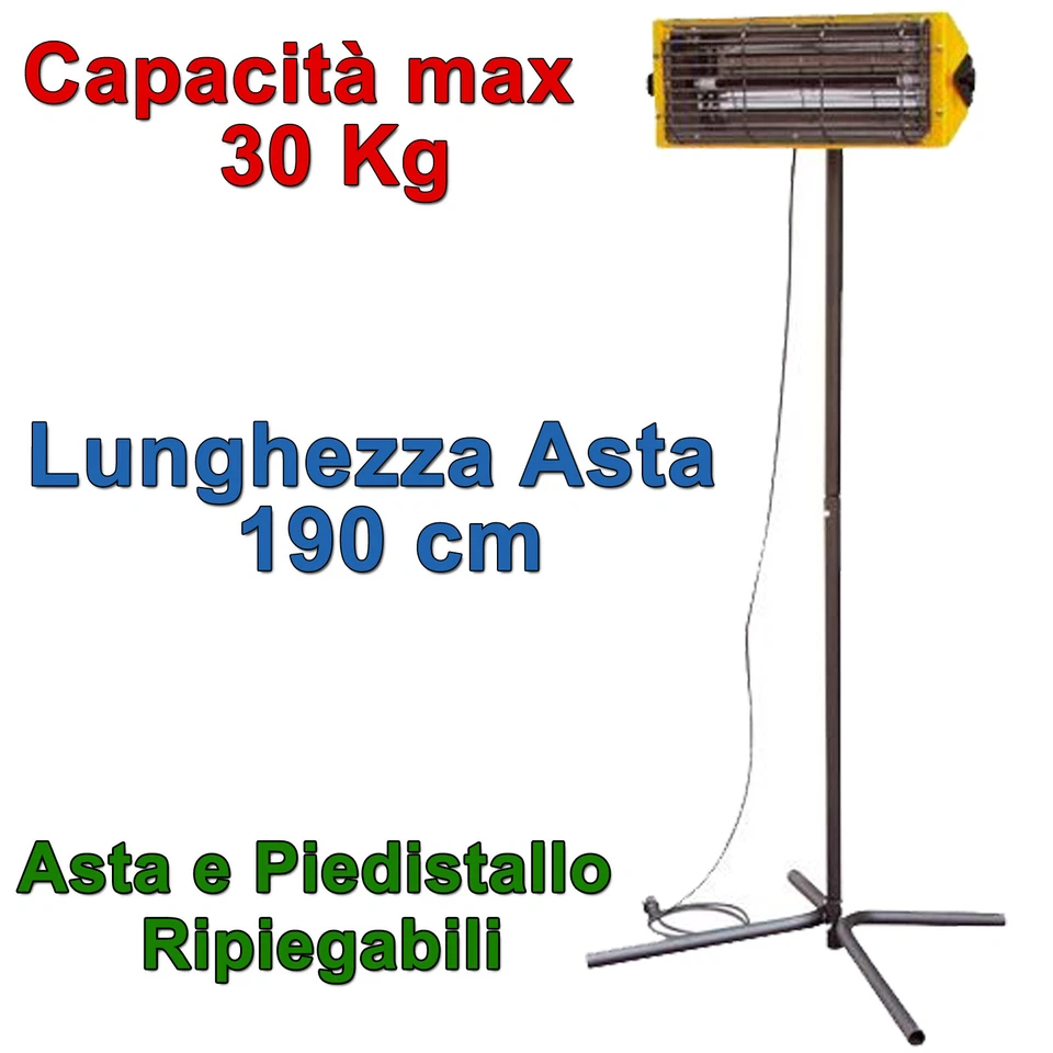 Supporto Asta in Metallo per Lampada Stufa Aria Calda MASTER Hall 1500 4012.321 - Immagine 2 di 4