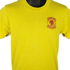 Vintage Windwalkers Young Marines T Shirt Mens Size Small Yellow 80s Made In USA