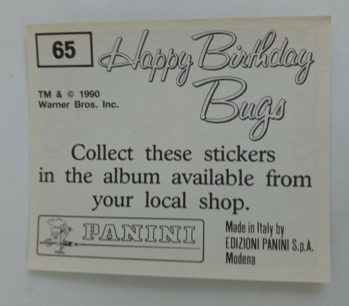 1990 Panini Happy Birthday Bugs (Pick Your Sticker) - Picture 99 of 343