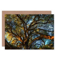 Birthday Painting Old Tree Branches Blank Greeting Card With Envelope