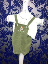 Vintage 1960s-1970s Green Corduroy Overalls 6-12 Months 25 Q4