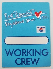 Rod Stewart World Tour Satin Backstage Pass Otto Gig VIP Concert Sticker Unused