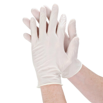 Latex puderfreie Handschuhe groß