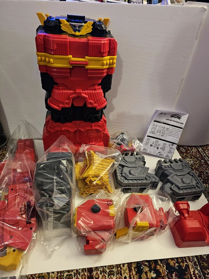 Power Rangers Ninja Steel Lion Fire Fortress Zord 20” de alto 3 en 1 juego ABIERTO  Foto 3 de 4